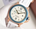Panerai Luminor Blue/White Face 44*16mm P.9010 Movement Rose Gold Case Watch